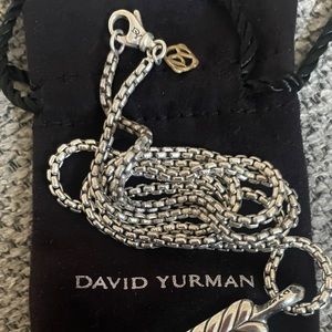 David Yurman Ingot dog tag and 22 in chain 925/14k